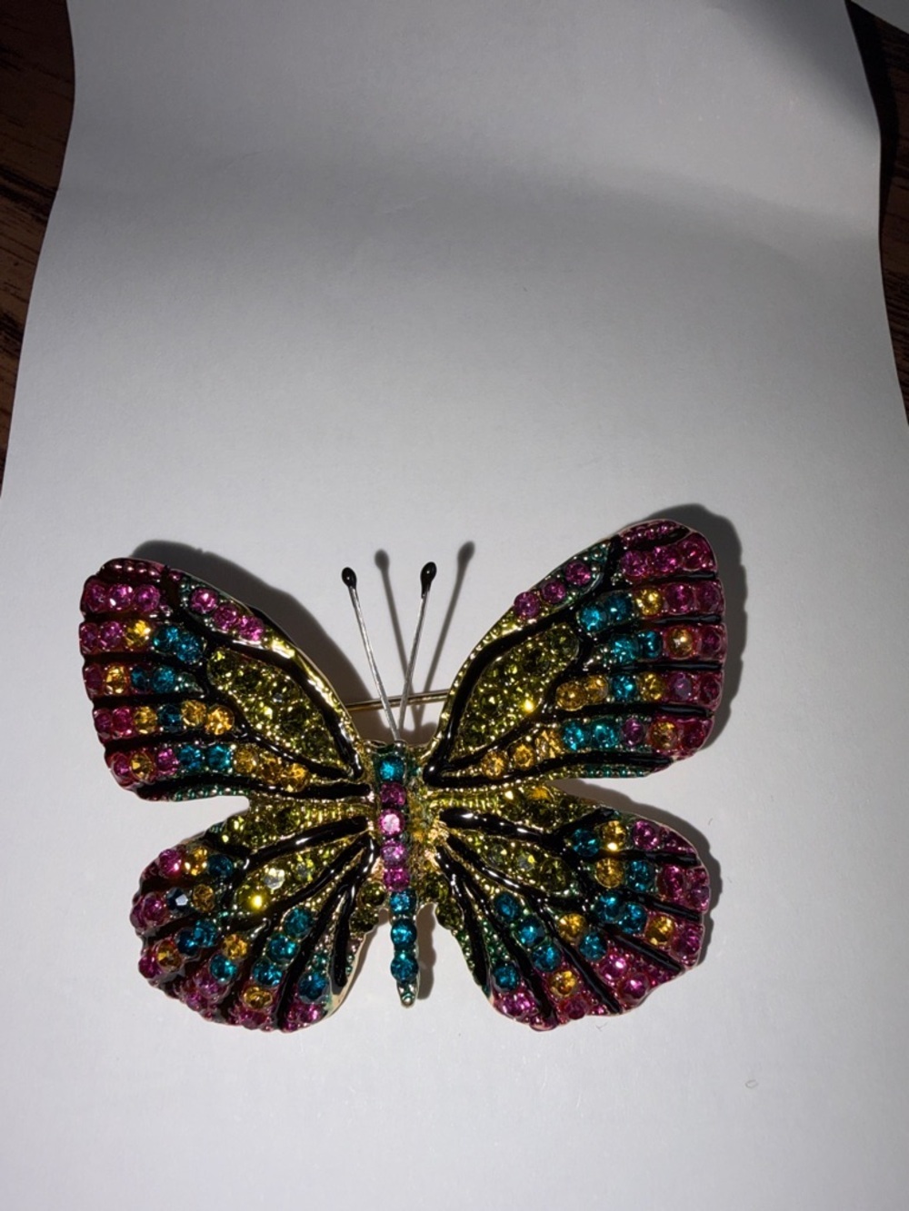 Large Butterfly Rhinestone Brooch pin